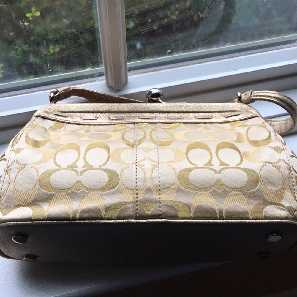 Coach silk signature evening bag. Kimono Fabric